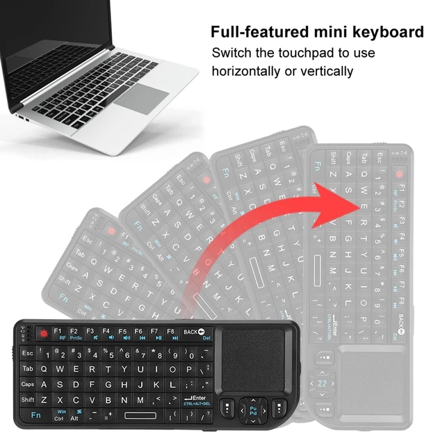 Alt view image 4 of 5 - 2.4G Pocket Mini Keyboard with Touchpad, USB Keyboard for PC, Laptop, Home Theater, Bluetooth Keyboard Alternative