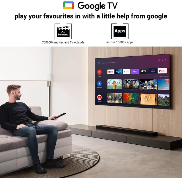 Alt view image 2 of 5 - TuTu 24 Inch 720P HD Smart TV with GoogleTV, Full HD Slim Design LED Smart TV or Monitor with HDMI, Dolby Audio, Voice Remote, Stream Live(2024 Model)