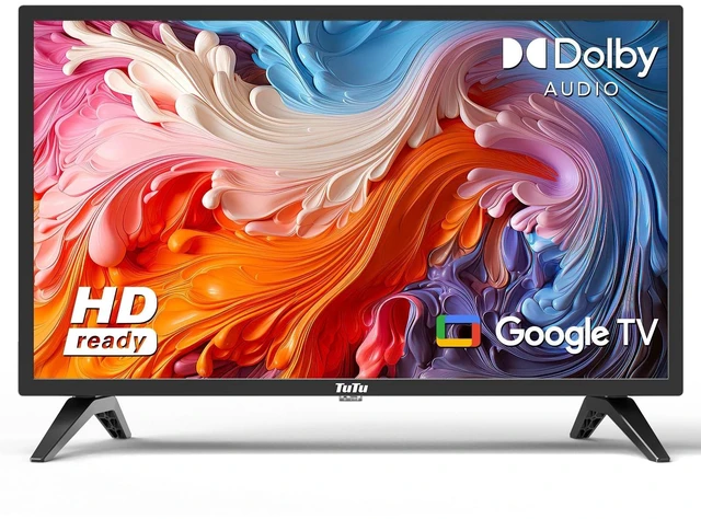 Main image of TuTu 24 Inch 720P HD Smart TV with GoogleTV, Full HD Slim Design LED Smart TV or Monitor with HDMI, Dolby Audio, Voice Remote, Stream Live(2024 Model)