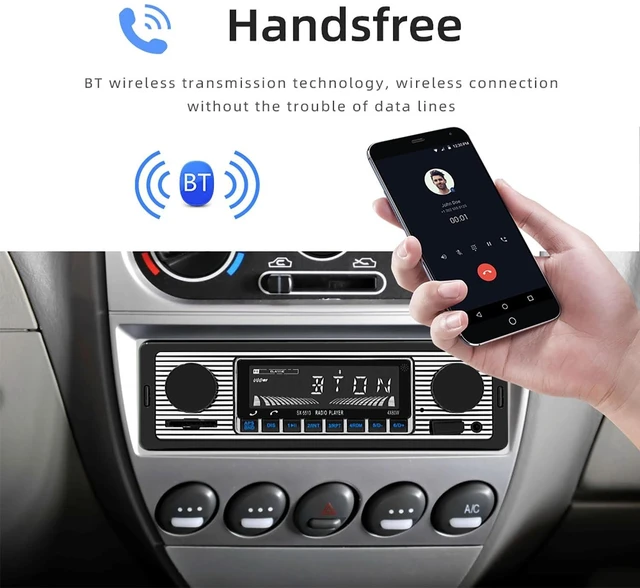 Alt view image 3 of 5 - Classic Single Din Car Radio with Bluetooth Car Stereo FM Radio Receiver
