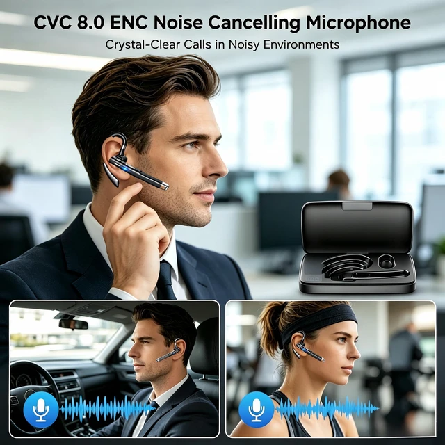 Alt view image 2 of 5 - Bluetooth Headset with Mic for Office Wireless Bluetooth Earpiece for Work