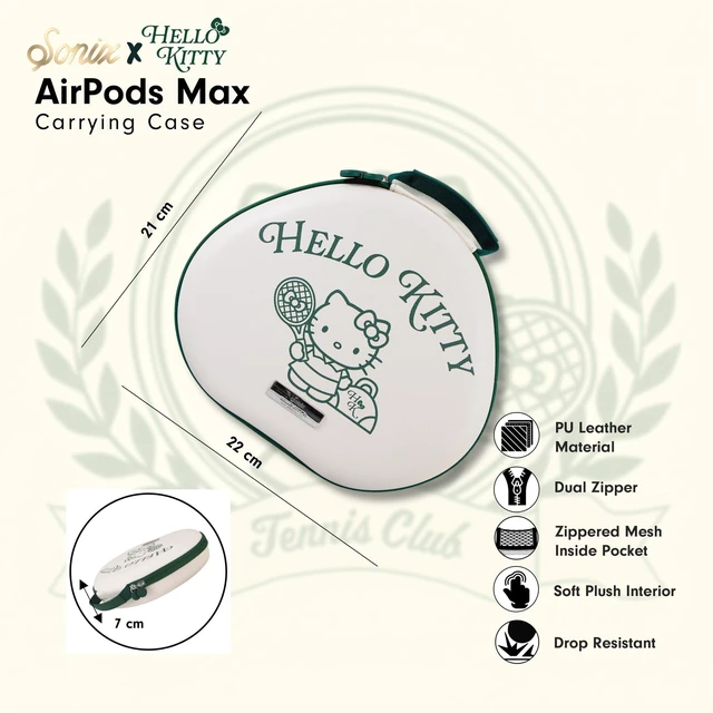 Alt view image 3 of 5 - Sonix x Sanrio Protective Case for Apple AirPods Max Headphones ^^ Travel Carrying Case, Portable Storage Bag, Supports Sleep Mode ^^ Hello Kitty Tennis