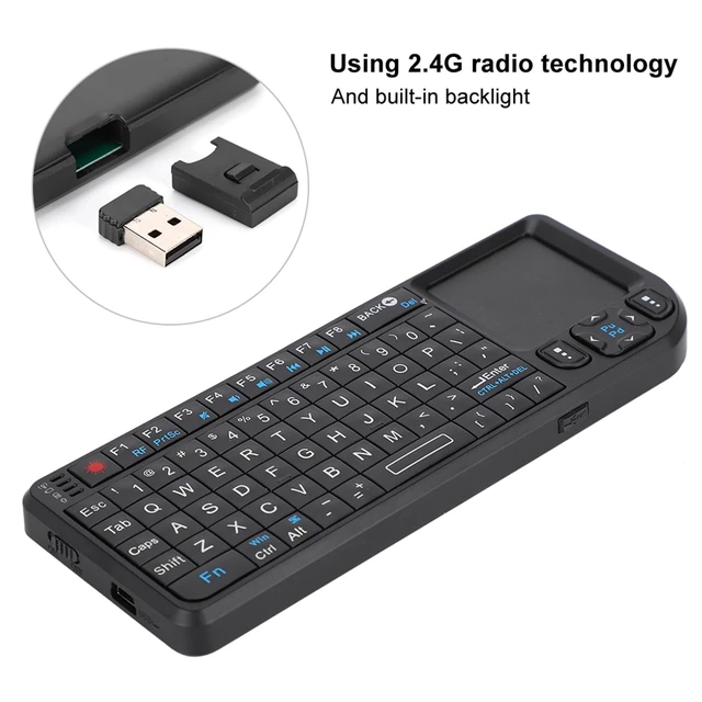 Alt view image 5 of 5 - 2.4G Pocket Mini Keyboard with Touchpad, USB Keyboard for PC, Laptop, Home Theater, Bluetooth Keyboard Alternative