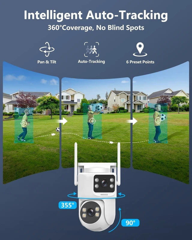 Alt view image 4 of 5 - 4MP Dual Lens Solar Security Camera System Outdoor WiFi Cameras 4Pcs 64G