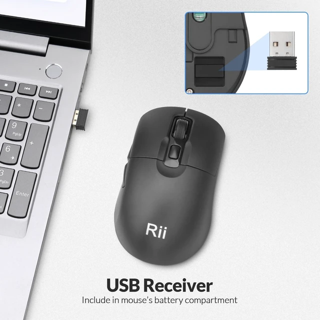 Alt view image 3 of 5 - Wireless Keyboard and Mouse Combo, 2.4G Full-Sized Silent Ergonomic Keyboard and Adjustable 5000 DPI Mouse, Wireless Keyboard Mouse Set for Computer, Laptop, PC, Mac, Windows