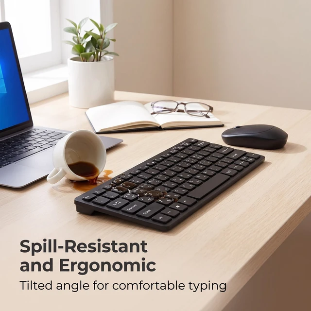 Alt view image 4 of 5 - Gugxiom 2.4GHz Wireless Korean Keyboard and Mouse Combo, Battery Powered