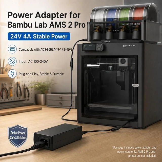 Alt view image 3 of 5 - from haoranli 24V 4A AMS 2 Pro Switching Adapter Power Supply for Bambu Lab AMS 2 Pro Automatic Material System, Compatible with Honor ADS-96HLA-19-1 24096E, 96W AC DC Power Adapter Cord Charger