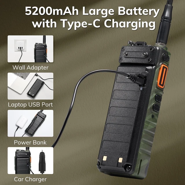 Alt view image 4 of 5 - BAOFENG UV-25 10W Ham Radio, Long Range Tactical Two Way Radio, Camo Green