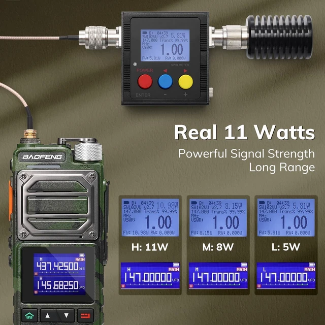 Alt view image 5 of 5 - BAOFENG UV-25 10W Ham Radio, Long Range Tactical Two Way Radio, Camo Green