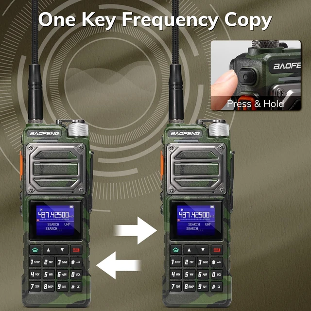 Alt view image 3 of 5 - BAOFENG UV-25 10W Ham Radio, Long Range Tactical Two Way Radio, Camo Green