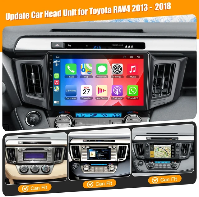 Alt view image 2 of 5 - (8Core + 64GB) 10.1 Inch QLED Screen Car Radio for Toyota RAV4 2013-2018