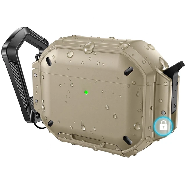 Main image of Dgege for AirPods Pro 3 Case, IP68 Waterproof Military Grade Protective Cover for AirPods Pro 3rd Gen, Anti-Scratch Hard Shell Cover with Secure Lock, Keychain & Phone Stand (2025)