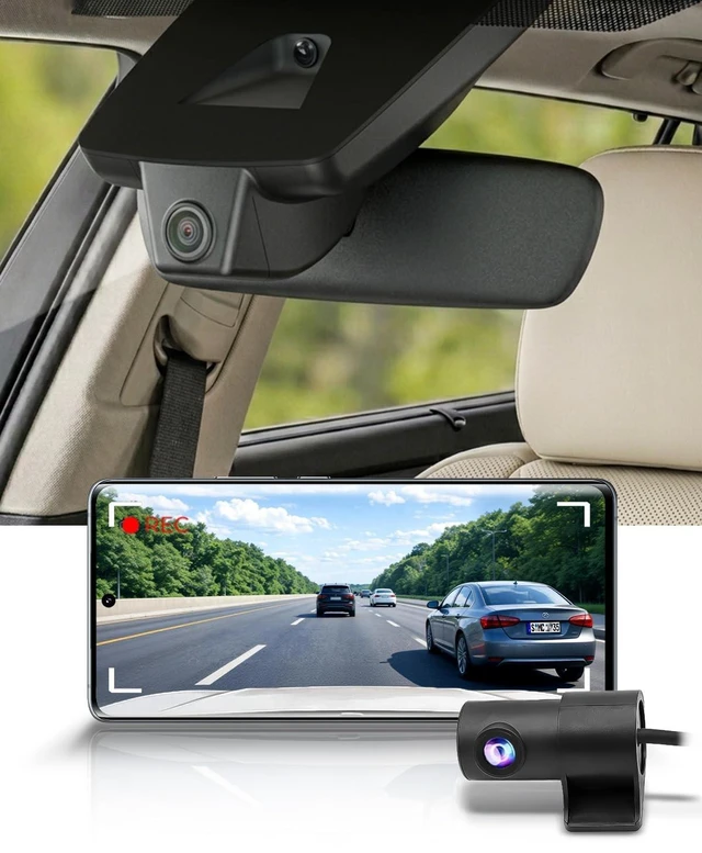 Main image of Fitcamx Front 4K+Rear 1080P Dash Cam Adapts for Lexus is 2017-2025 is 300 350 500, OEM Factory Style, 2 Way HD Video, WiFi & APP, Loop Recording, Collision Detection, Easy to Use, 128GB Card