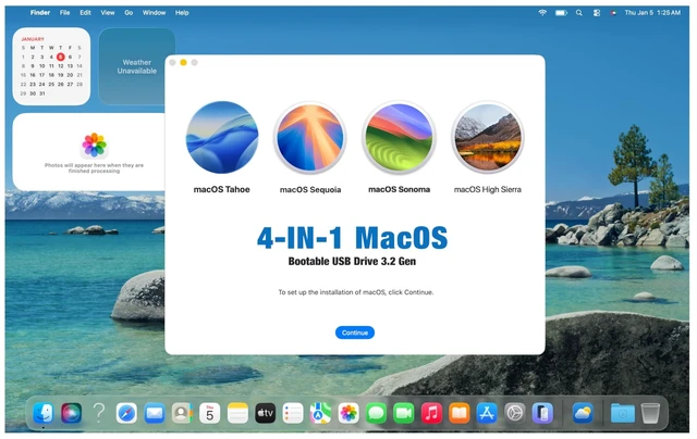 Main image of Atelse 4-in-1,Bootable MacOS Tahoe 26MacOS Sequoia 15Sonoma 14High Sierra 10.13.6, USB Drive 3.2, Reinstall/Recovery/Restore Mac OS X