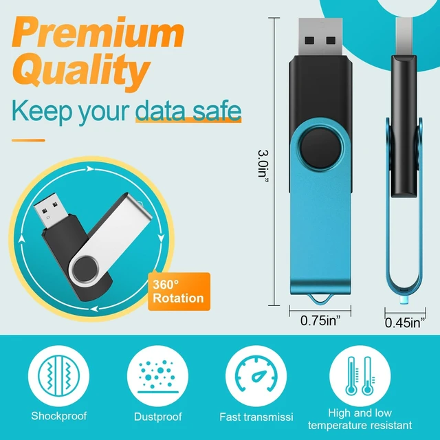 Alt view image 5 of 5 - Kepmem 16GB USB 3.0 Multipack - 10pcs Thumb Drives, Metal, Swivel, Zip