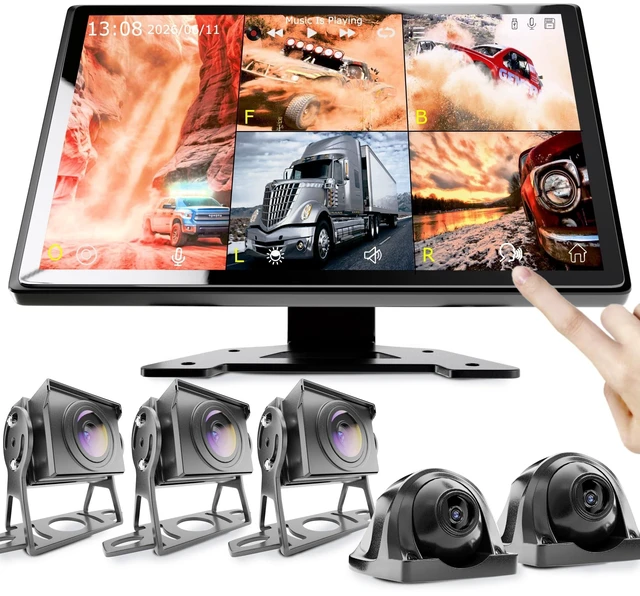 Main image of SLARY 1080P 5CH Backup Camera, 10.1" HD Monitor Rear View Camera, Dashcam System with 5Pcs AHD Night Vision Wide Angle Waterproof Camera, 5 Split Clear Parking Assist System Avoid Blind for RV Trailer