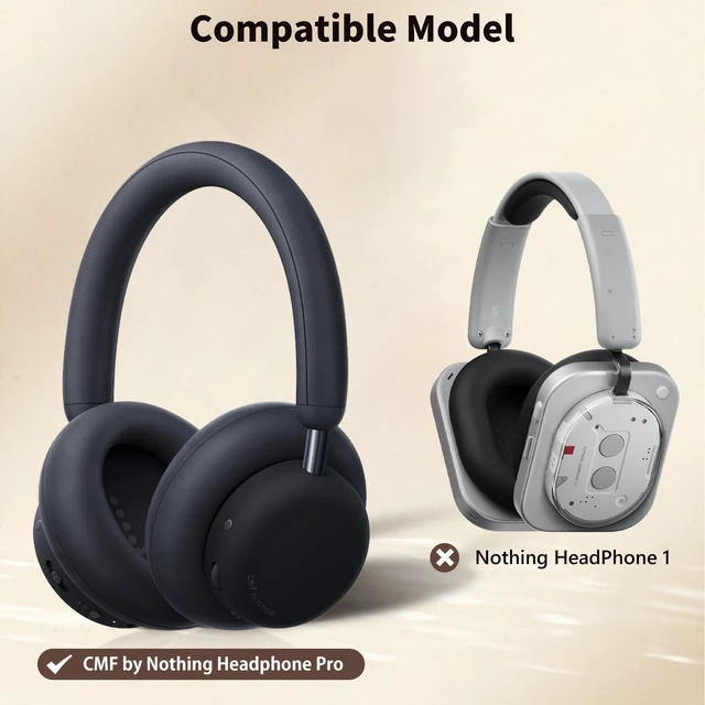 Alt view image 2 of 5 - for CMF by Nothing Headphone Pro Case Cover, 3 Sets Silicone Sweat Cover, KONXISA Eeadphones Protective Case for CMF by Nothing Headphone Pro Earpad/Ear/Headband Protector, Washable Sweatproof, Black