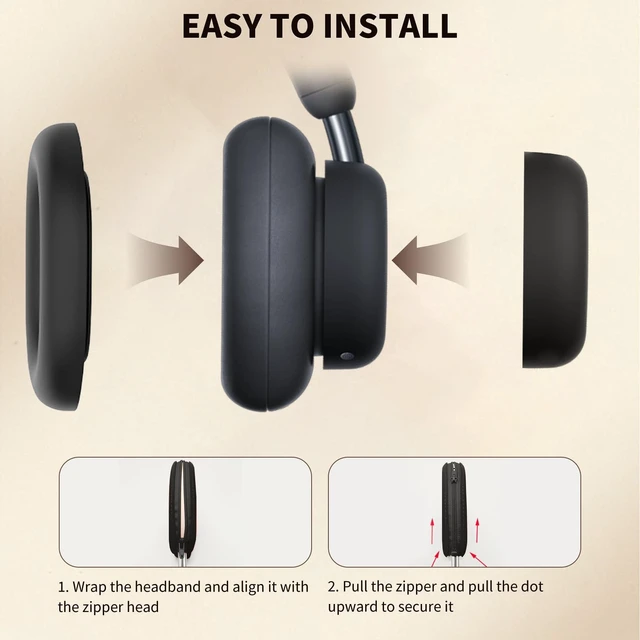 Alt view image 5 of 5 - for CMF by Nothing Headphone Pro Case Cover, 3 Sets Silicone Sweat Cover, KONXISA Eeadphones Protective Case for CMF by Nothing Headphone Pro Earpad/Ear/Headband Protector, Washable Sweatproof, Black