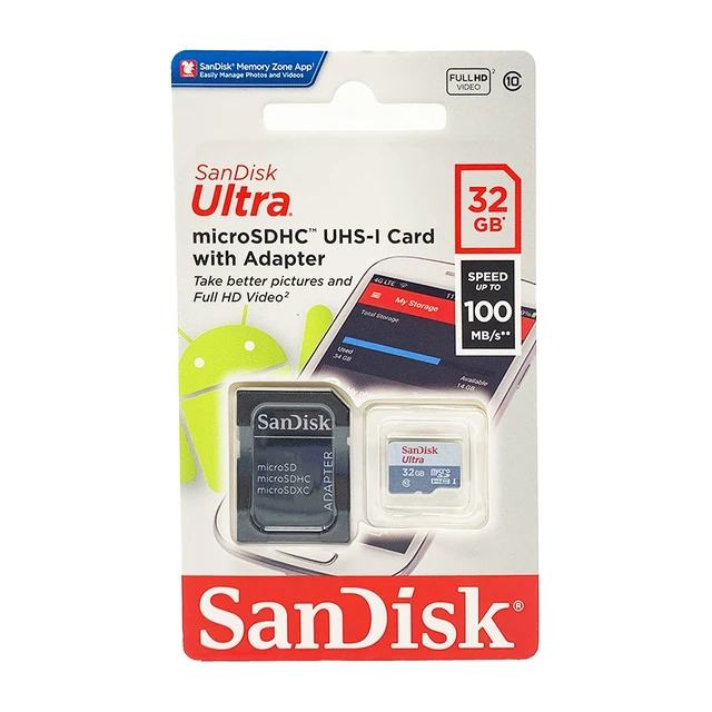 Alt view image 4 of 4 - Sandisk Ultra - Flash Memory Card - 32 GB - MicroSDHC UHS-I (SDSQUNC-032G-AN6IA)