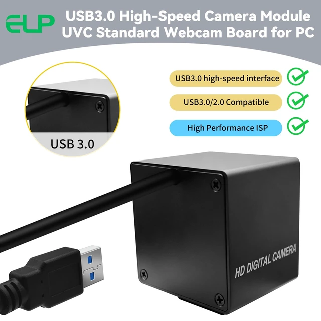 Alt view image 4 of 5 - ELP 5mp 60fps Global Shutter USB3.0 Camera Wide Angle 110degree Webcam for Computer Mini UVC USB3.0/2.0 PC Camera High Speed Lightburn Cameras for Laser (110degree no Distortion Lens)