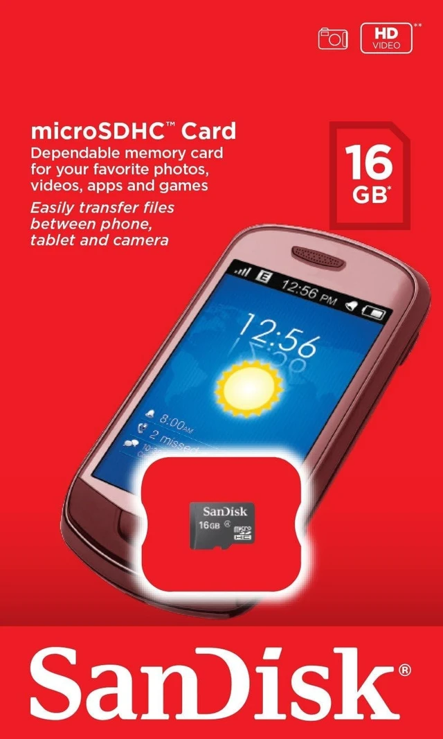 Alt view image 2 of 2 - Sandisk SDSDQM-016G-B35 16GB MicroSDHC Memory Card, Class 4 (RETAIL PACKAGE)