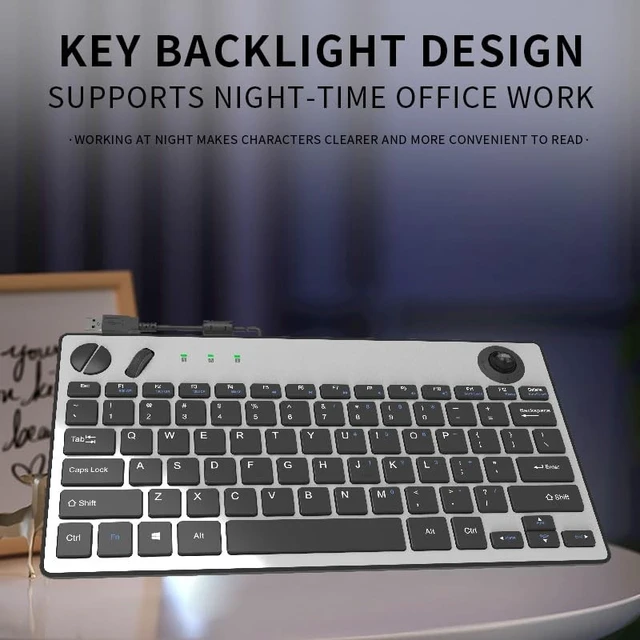 Alt view image 5 of 5 - JOMAA Wired Trackball Keyboard and Mouse 78 Keys Compact Layout with 19mm Trackball, Scissor Switch Keys, Scroll Lock (Fn Combo), USB Plug & Play for Windows/Mac/iOS/Android (No Backlight)