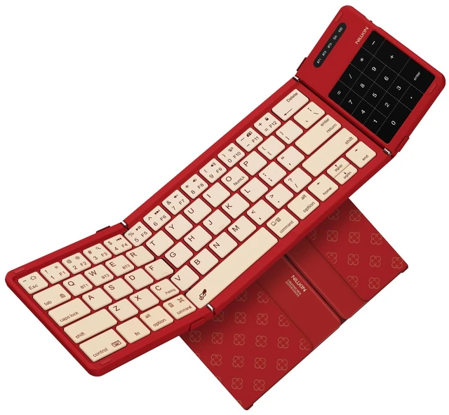 Main image of Nillkin Foldable Bluetooth Keyboard with Touchpad & Number Pad, Red