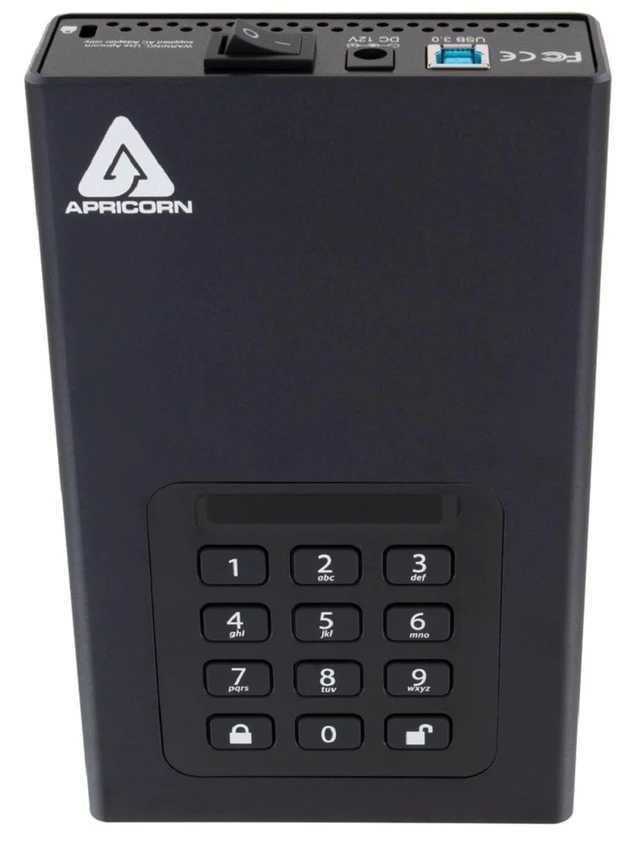 Alt view image 5 of 5 - Apricorn 2TB Aegis Padlock DT 256-Bit Encrypted USB 3.0 Hard Drive (ADT-3PL256-2000)