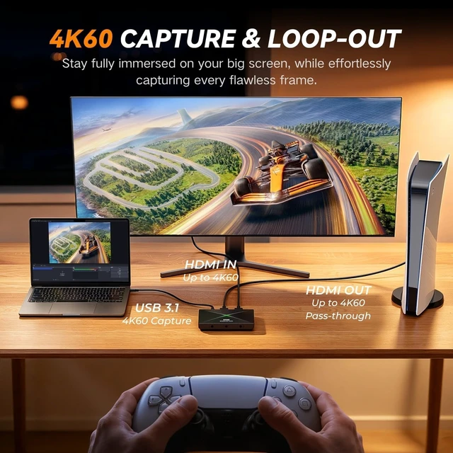 Alt view image 2 of 5 - ezcap333P 4K HDMI Capture Card, USB 3.0, 4K60 Record & Passthrough