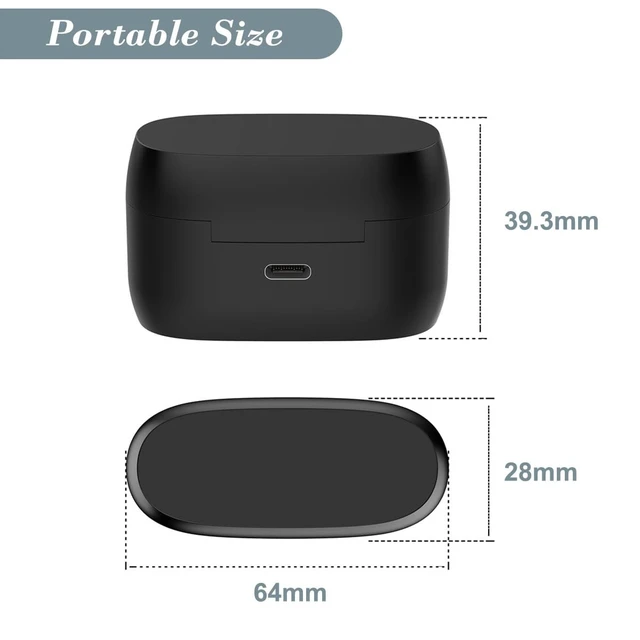Alt view image 5 of 5 - Charging Case for Jabra Elite 4 Active, Replacement Charger Battery Case 590mAh for Jabra Elite 4 Active (Black)