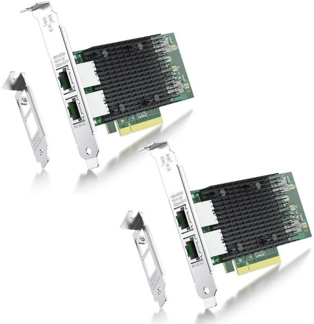 Main image of ipolex 10Gb Network Card Compatible for Intel X540-T2 PCIE Ethernet Card with X540-BT2 Chip, Dual RJ45 Port, 10G Converged Network LAN Adapter, Support Windows/Linux/Vmware/ESX/Freebsd Server, 2 P