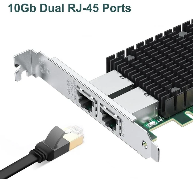 Alt view image 4 of 5 - ipolex 10Gb Network Card Compatible for Intel X540-T2 PCIE Ethernet Card with X540-BT2 Chip, Dual RJ45 Port, 10G Converged Network LAN Adapter, Support Windows/Linux/Vmware/ESX/Freebsd Server, 2 P