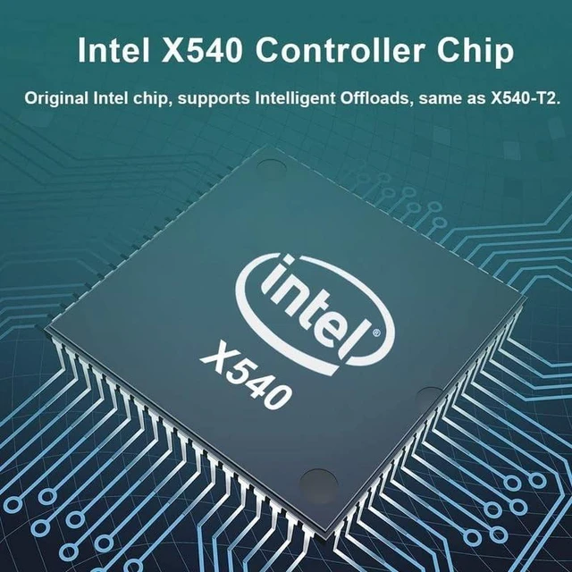 Alt view image 3 of 5 - ipolex 10Gb Network Card Compatible for Intel X540-T2 PCIE Ethernet Card with X540-BT2 Chip, Dual RJ45 Port, 10G Converged Network LAN Adapter, Support Windows/Linux/Vmware/ESX/Freebsd Server, 2 P