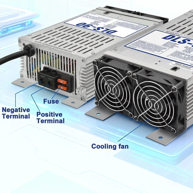 Alt view image 2 of 5 - Power Converter with Built-in 3 Stage Smart Charger 90 Amp 12V