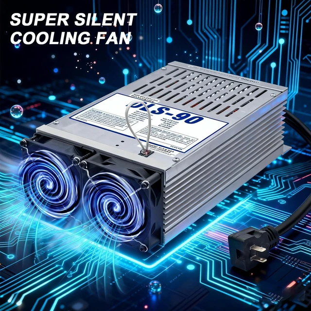 Alt view image 3 of 5 - Power Converter with Built-in 3 Stage Smart Charger 90 Amp 12V