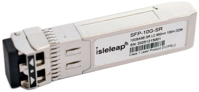 Alt view image 3 of 5 - 10 Pack Isleleap 10G SFP+ SR Transceiver, 10GBase-SR Duplex LC MMF Optical Module, 850nm, DDM, up to 300m, Network Switch Connectivity (10 Pack)