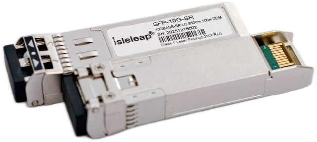 Alt view image 2 of 5 - 10 Pack Isleleap 10G SFP+ SR Transceiver, 10GBase-SR Duplex LC MMF Optical Module, 850nm, DDM, up to 300m, Network Switch Connectivity (10 Pack)
