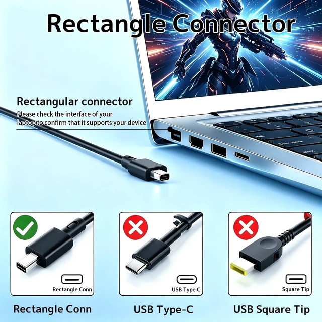 Alt view image 2 of 5 - 200W ADP-200JB K Laptop Charger Fit for Asus ROG Zephyrus G16 GU605 GA605