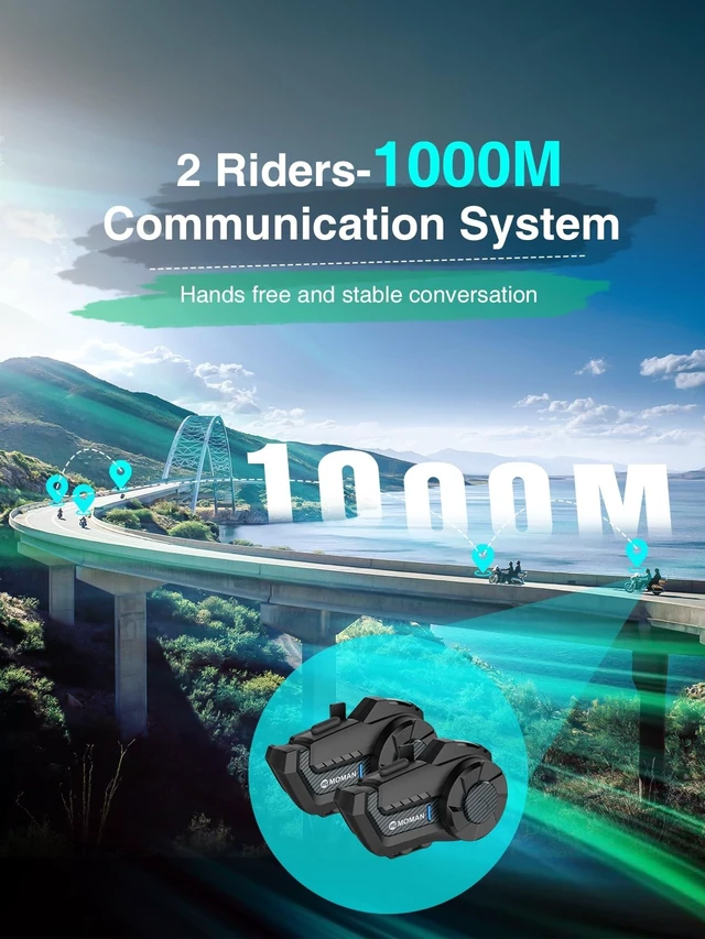 Alt view image 4 of 5 - Moman Motorcycle Intercom, 2-Way Intercom Communication Systems(H2Pro 1pcs)