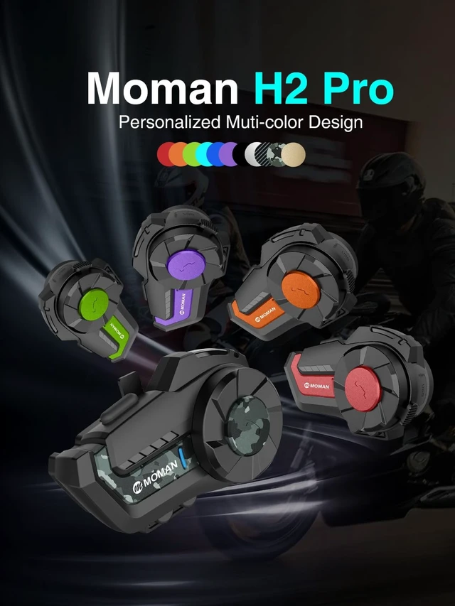 Alt view image 2 of 5 - Moman Motorcycle Intercom, 2-Way Intercom Communication Systems(H2Pro 1pcs)