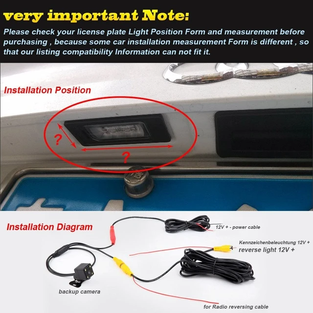 Alt view image 5 of 5 - HD Auto Vehicle Car 170 Wide Angle License Plate Light Rear View Reversing Backup Camera with Driving Trajectory Parking Aids System Compatible with Honda Accord/Acura TSX/Pilot/Civic EK FD/Odyssey