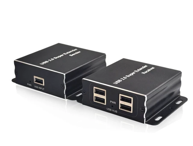 Alt view image 2 of 5 - E-SDS USB 2.0 Extender to RJ45 Over Cat5 Cat5E Cat6 up to 196 Ft, USB Ethernet Extender Over Cat5/5E/6 Supports Windows/Mac/Vista, Plug and Play, No Driver Needed (USB Extender 4 Ports)