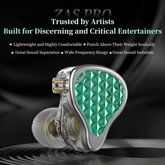 Alt view image 2 of 5 - KZ ZAS Pro 8-Driver Hybrid IEM, 7BA+1DD in Ear Monitor No Mic