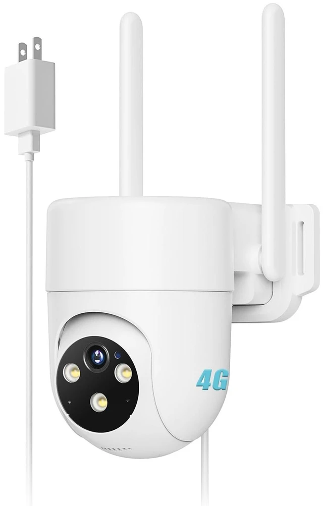 Main image of LIWAN Wired Cellular Security Camera, No WiFi Needed, Indoor, White, 1 Pack
