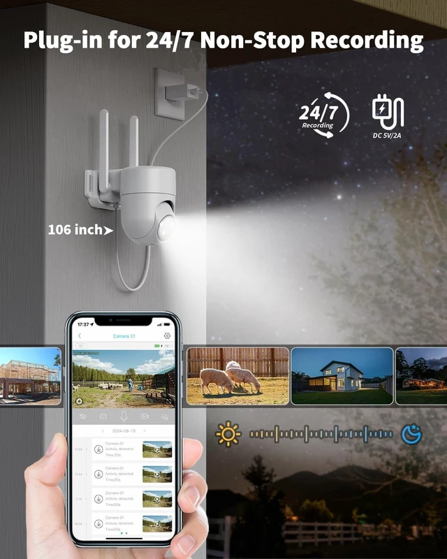 Alt view image 4 of 5 - LIWAN Wired Cellular Security Camera, No WiFi Needed, Indoor, White, 1 Pack