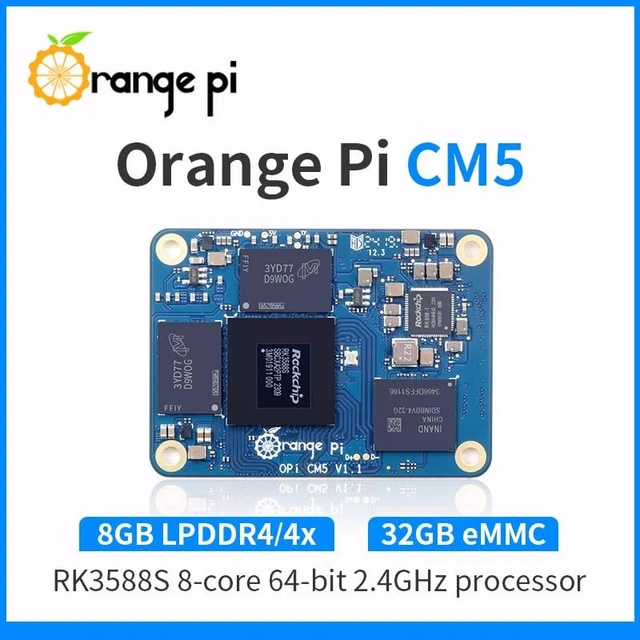 Alt view image 2 of 5 - Orange Pi CM5 Core Board 4GB/8GB/16GB LPDDR4/4x Rockchip RK3588S with 32GB eMMC, Orange Pi CM5 Single Board Computer Run Linux/Ubuntu/Debian/Android OS (8, GB)
