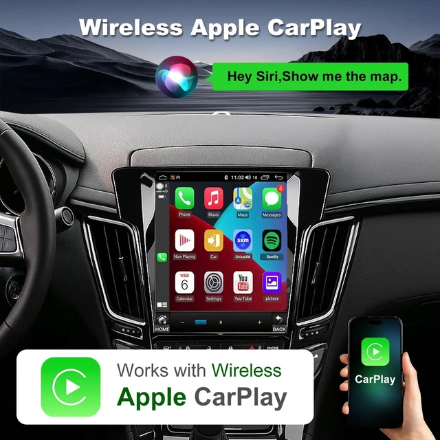 Alt view image 3 of 5 - 4G Network Radio for Cadillac CTS 2008-2014 Upgrade,QLED Touch Screen Replacement,CarPlay and Android Auto Ready,Keep OEM Camera and SWC