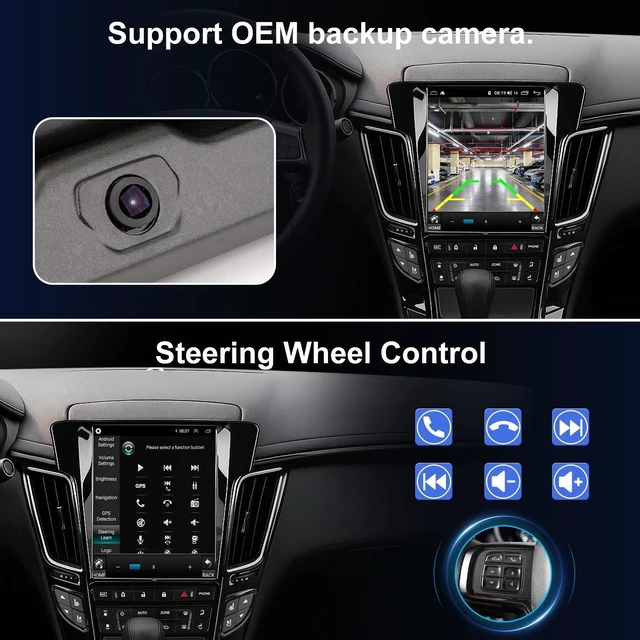 Alt view image 5 of 5 - 4G Network Radio for Cadillac CTS 2008-2014 Upgrade,QLED Touch Screen Replacement,CarPlay and Android Auto Ready,Keep OEM Camera and SWC