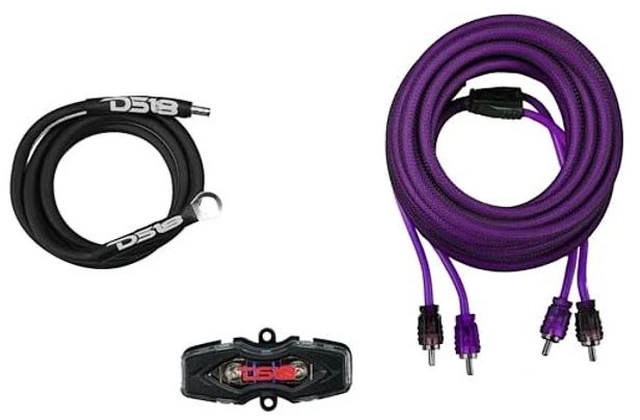 Alt view image 5 of 5 - DS18 AKIT8.PU 8-GA Amplifier Installation Wiring Kit - Up to 840W Max, ANL Fuse Holder with 60A, Speaker & RCA Cables, CCA Amplifier Wiring Kit, Ultra Flex Wire, Amp Wire Kit 8 Gauge - Purple