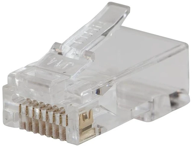 Main image of Klein Tools VDV826-702 Pass-Thru Modular Data Plug, RJ45 CAT5E, Gold Plated, Pass Through Connectors 50-Pack